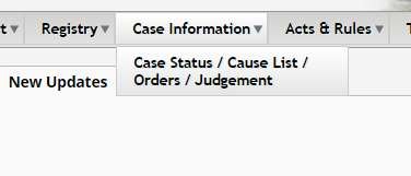 Step 2 Select the link of Case Status.